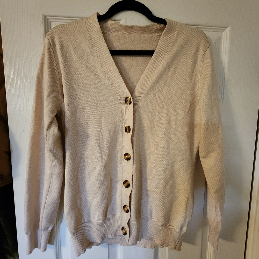 Cream cardigan, size L